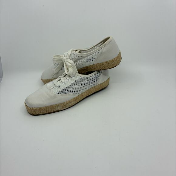Easy Spirit Anti Gravity White Canvas Lace-Up Espadrille Square Toe Sneaker 7M - Picture 3 of 8